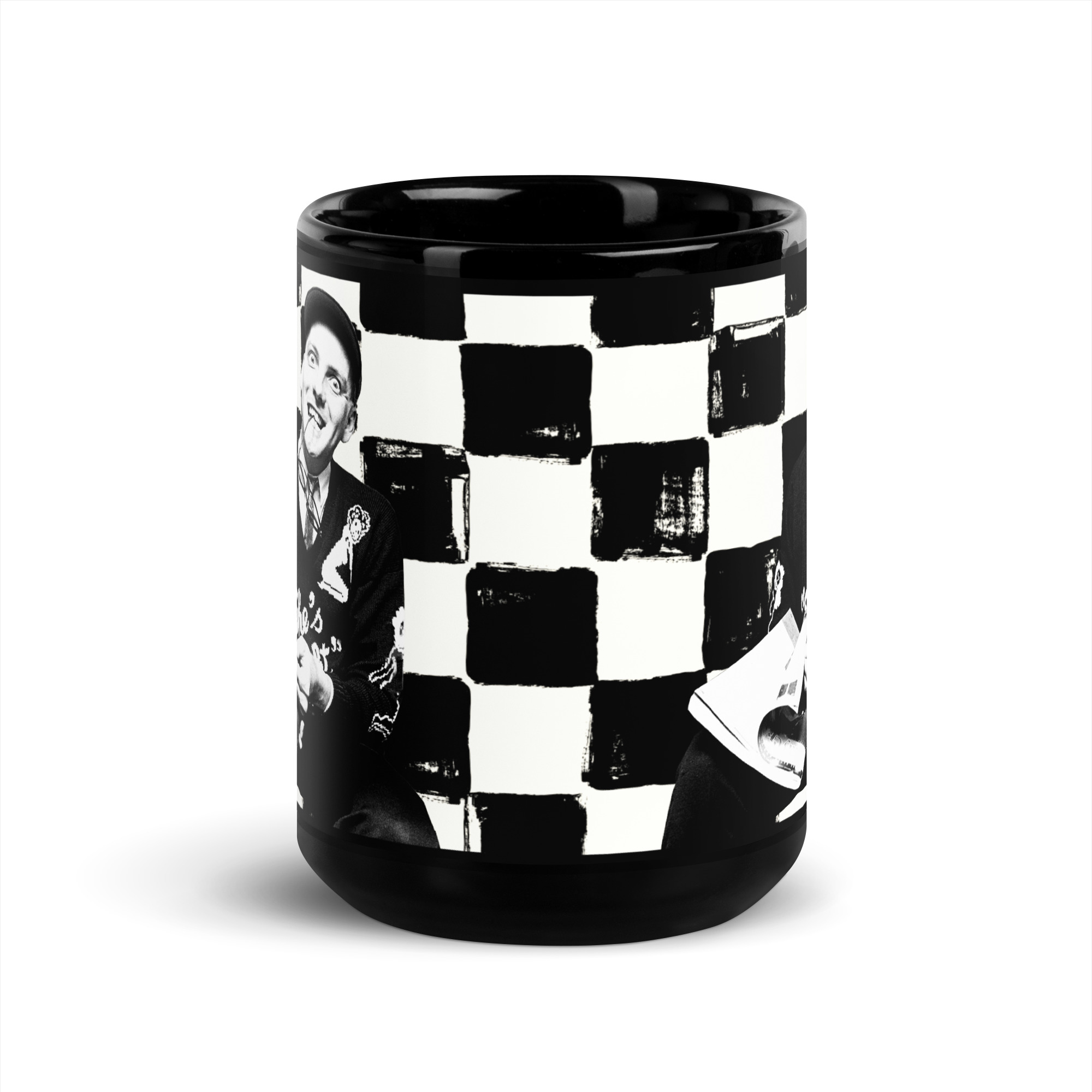 Rick Nielsen Checkerboard 15 oz Black Coffee Mug – Cheap Trick Guitarist - Image 3