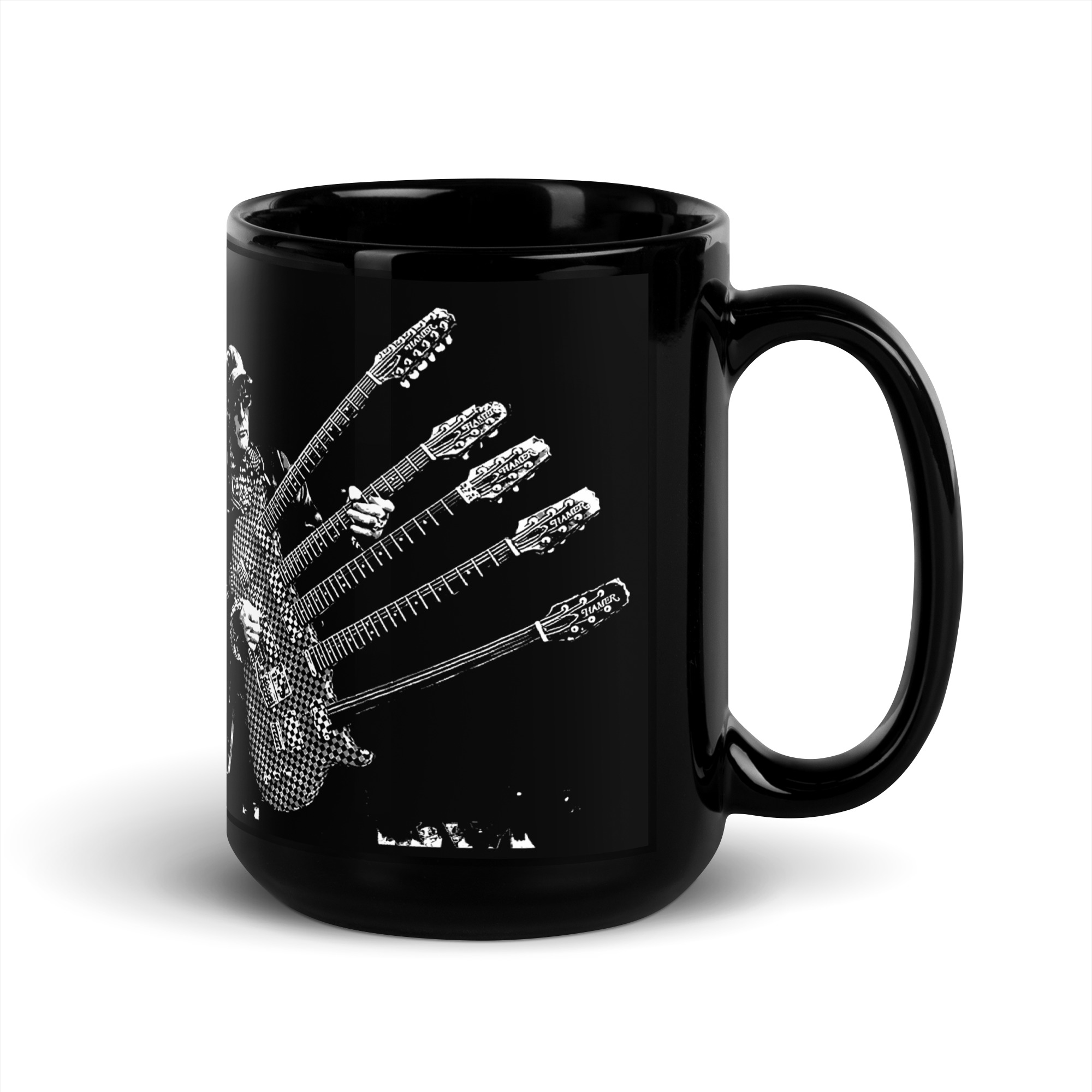 Rick Nielsen Five-Neck Guitar 15 oz Black Coffee Mug – Cheap Trick Guitarist