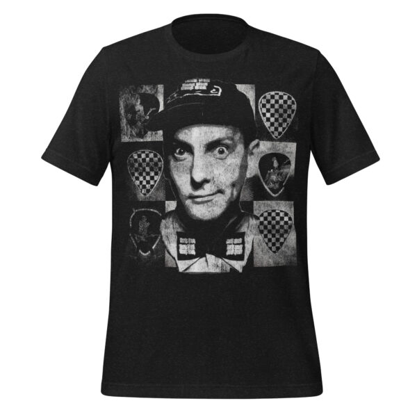 Rick Nielsen Checkerboard Portrait Black Heather T-Shirt – Cheap Trick Guitarist Tee