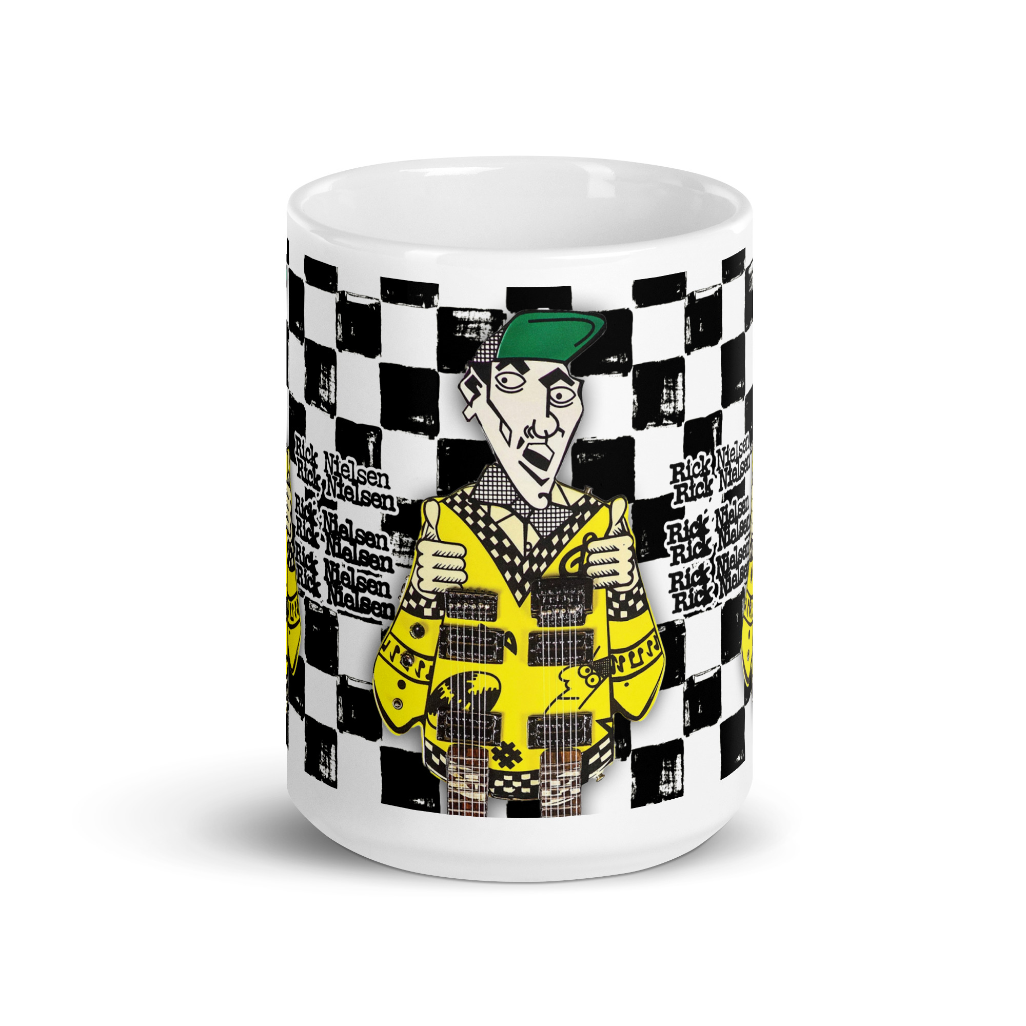 Rick Nielsen Uncle Dick 15 oz White Coffee Mug – Cheap Trick Guitarist - Image 3
