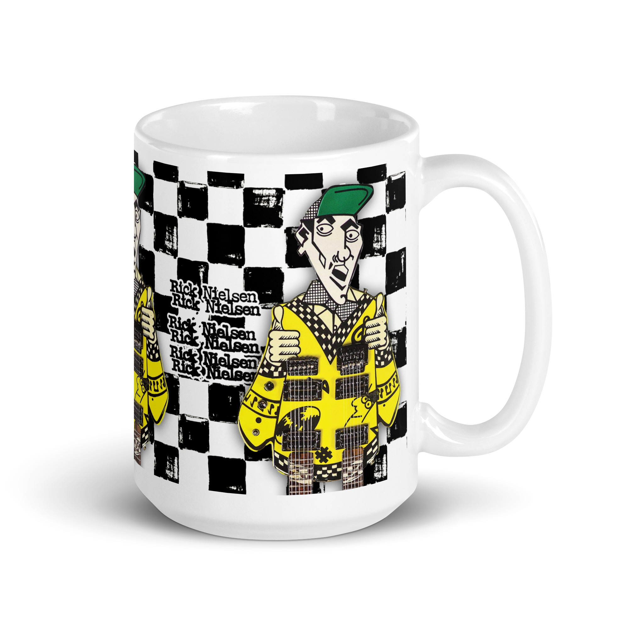 Rick Nielsen Uncle Dick 15 oz White Coffee Mug – Cheap Trick Guitarist